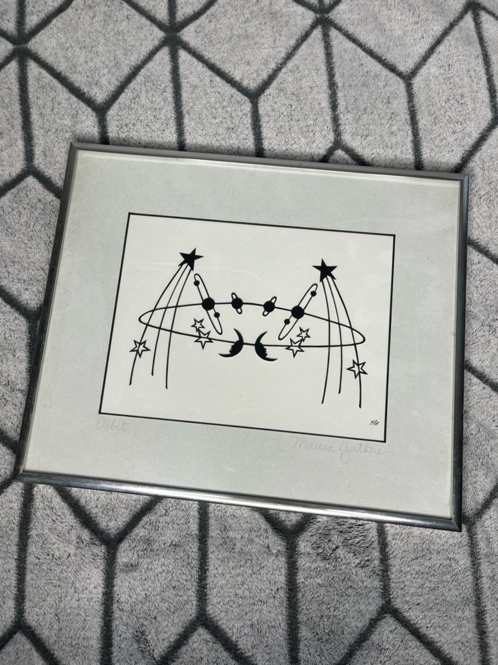 Cut Paper by Marcia Guthrie Orbit Framed Black White Celestial Wall Art
